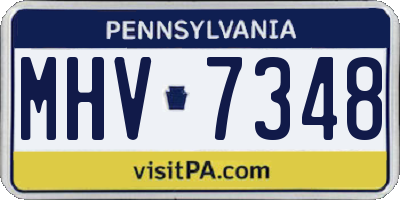 PA license plate MHV7348