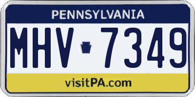 PA license plate MHV7349