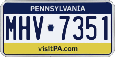 PA license plate MHV7351
