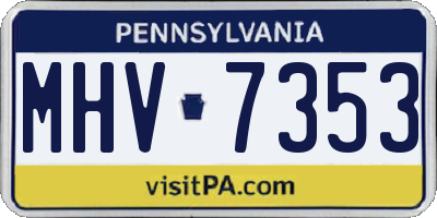 PA license plate MHV7353