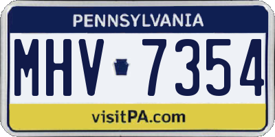 PA license plate MHV7354