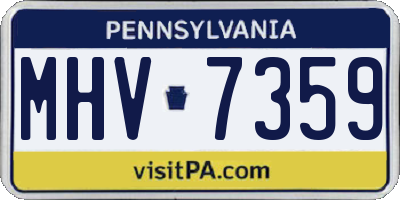 PA license plate MHV7359