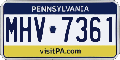 PA license plate MHV7361