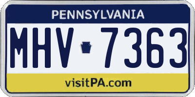 PA license plate MHV7363
