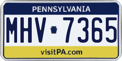 PA license plate MHV7365