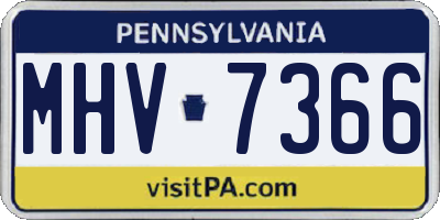 PA license plate MHV7366