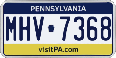 PA license plate MHV7368