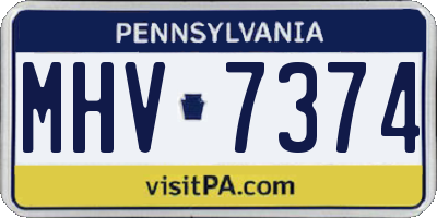 PA license plate MHV7374