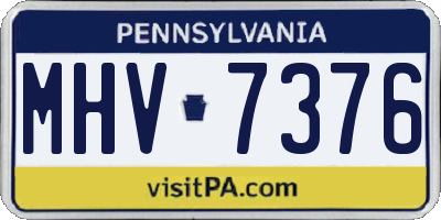 PA license plate MHV7376