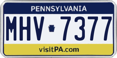 PA license plate MHV7377