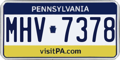 PA license plate MHV7378