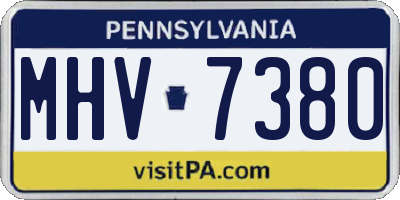 PA license plate MHV7380