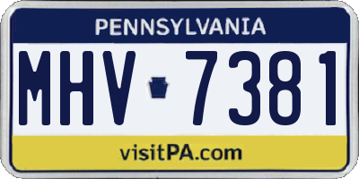 PA license plate MHV7381