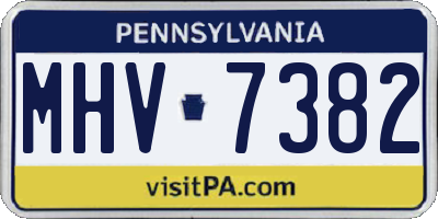 PA license plate MHV7382