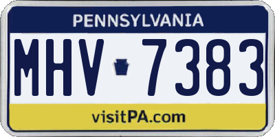 PA license plate MHV7383