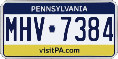 PA license plate MHV7384