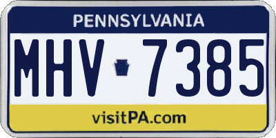 PA license plate MHV7385