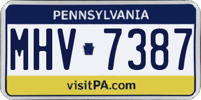 PA license plate MHV7387