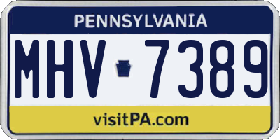 PA license plate MHV7389