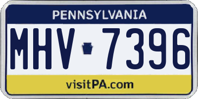 PA license plate MHV7396