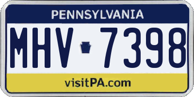 PA license plate MHV7398