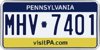 PA license plate MHV7401