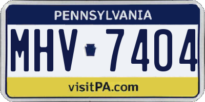 PA license plate MHV7404