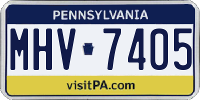 PA license plate MHV7405