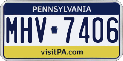 PA license plate MHV7406