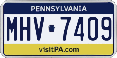 PA license plate MHV7409