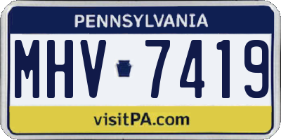 PA license plate MHV7419