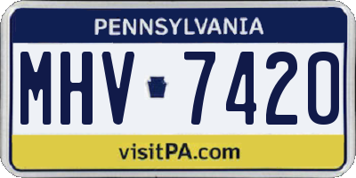 PA license plate MHV7420