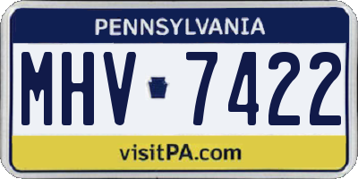 PA license plate MHV7422