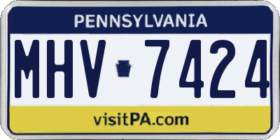 PA license plate MHV7424