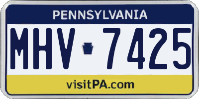 PA license plate MHV7425