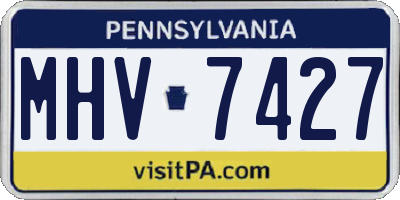 PA license plate MHV7427