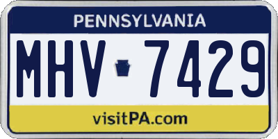 PA license plate MHV7429