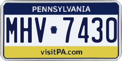 PA license plate MHV7430