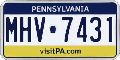 PA license plate MHV7431