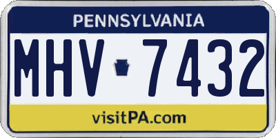 PA license plate MHV7432