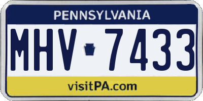 PA license plate MHV7433