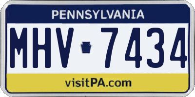 PA license plate MHV7434