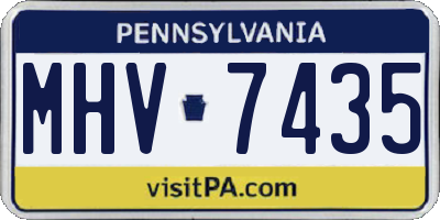 PA license plate MHV7435