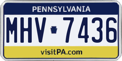 PA license plate MHV7436