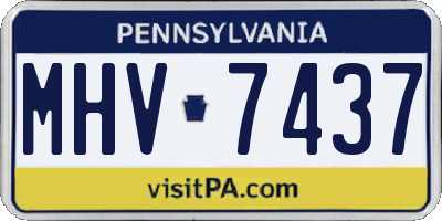 PA license plate MHV7437