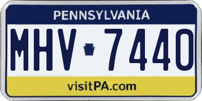 PA license plate MHV7440