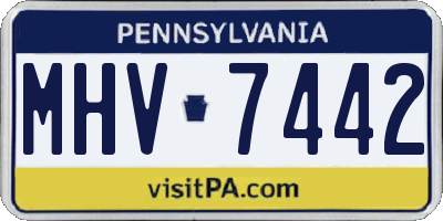 PA license plate MHV7442