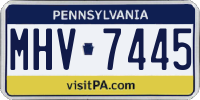 PA license plate MHV7445