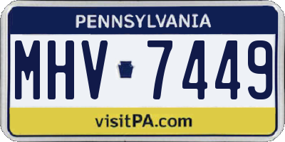 PA license plate MHV7449