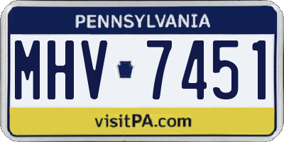 PA license plate MHV7451
